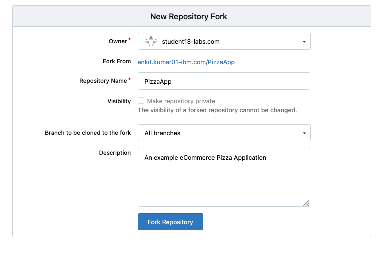 Fork enter details