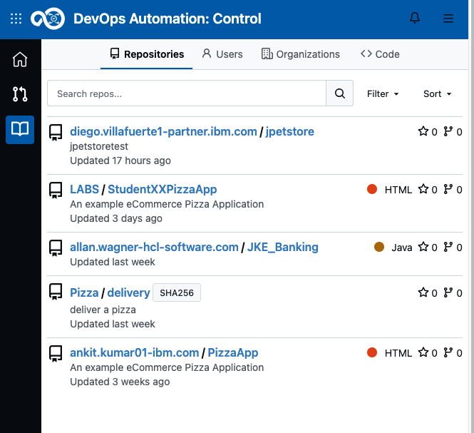 Explore other Repos and Orgs