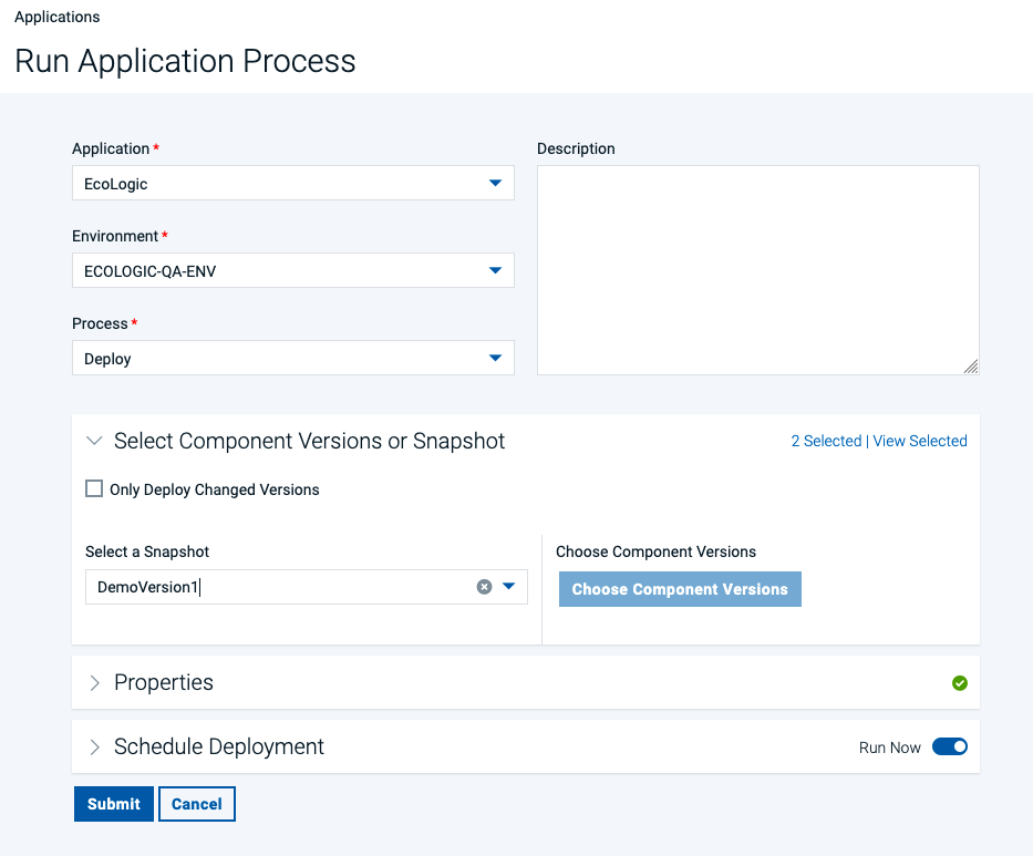 Request Process Detail using a Snapshot