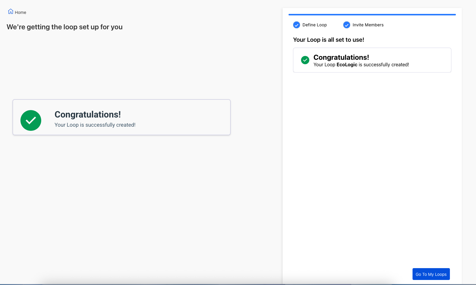 Loops - Create New - creation successfull