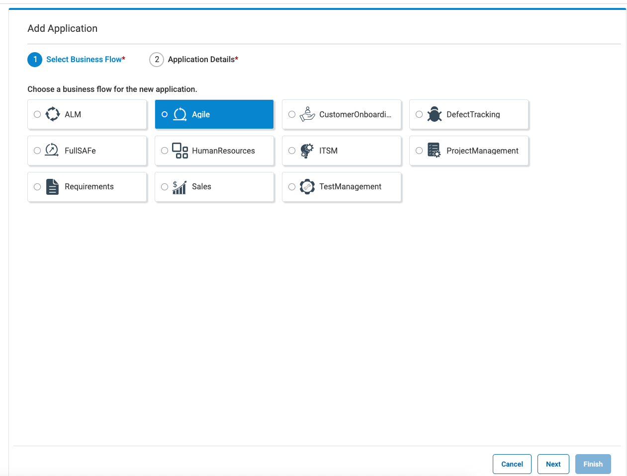New App dialog
