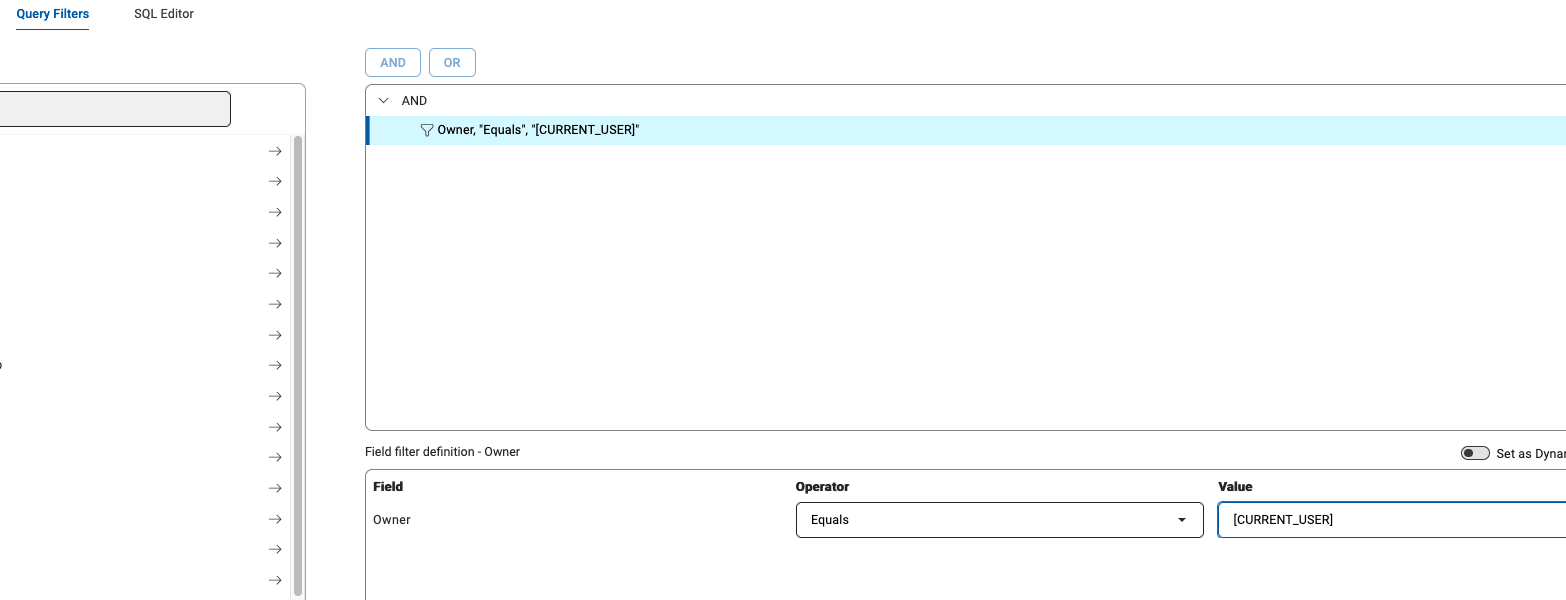 Set Filter to use Current User