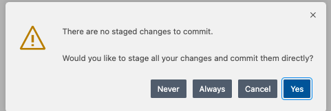 Commit Stage Changes Popup
