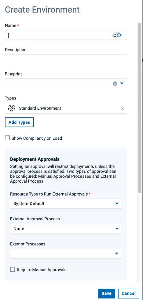Create Env Dialog