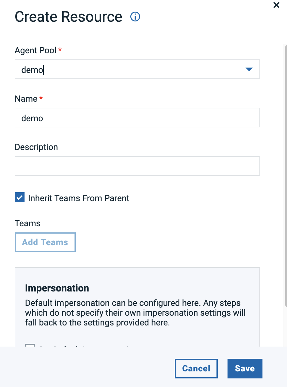 Add Agent Pool Dialog