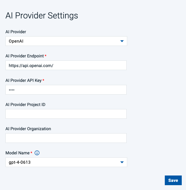 AI Integration Settings Dialog