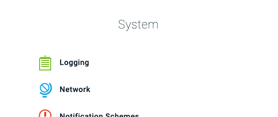 System Section in Settings