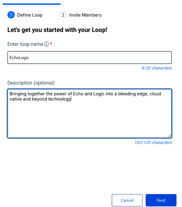 Loops - Create New - Dialog