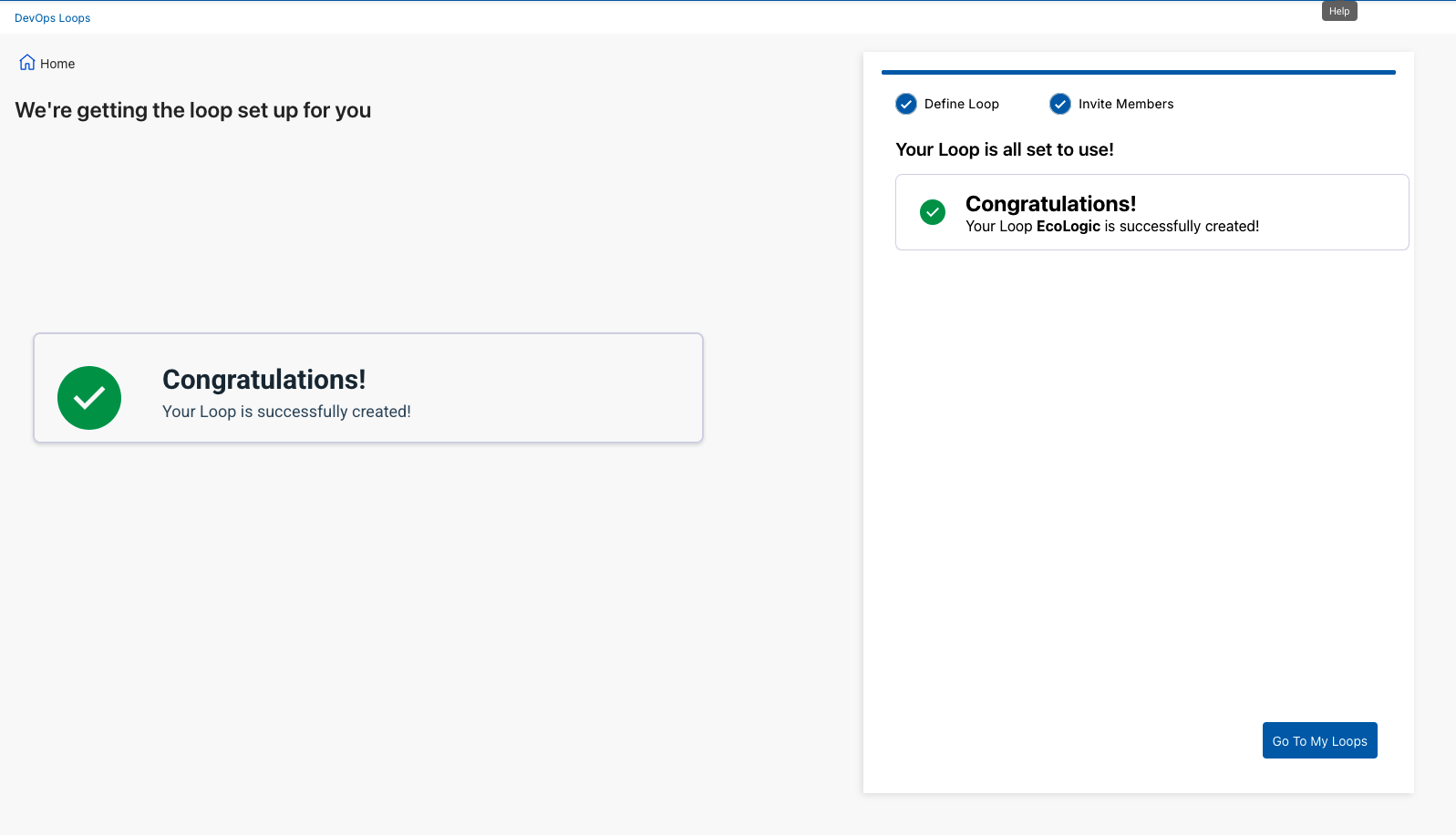 Loops - Create New - creation successfull