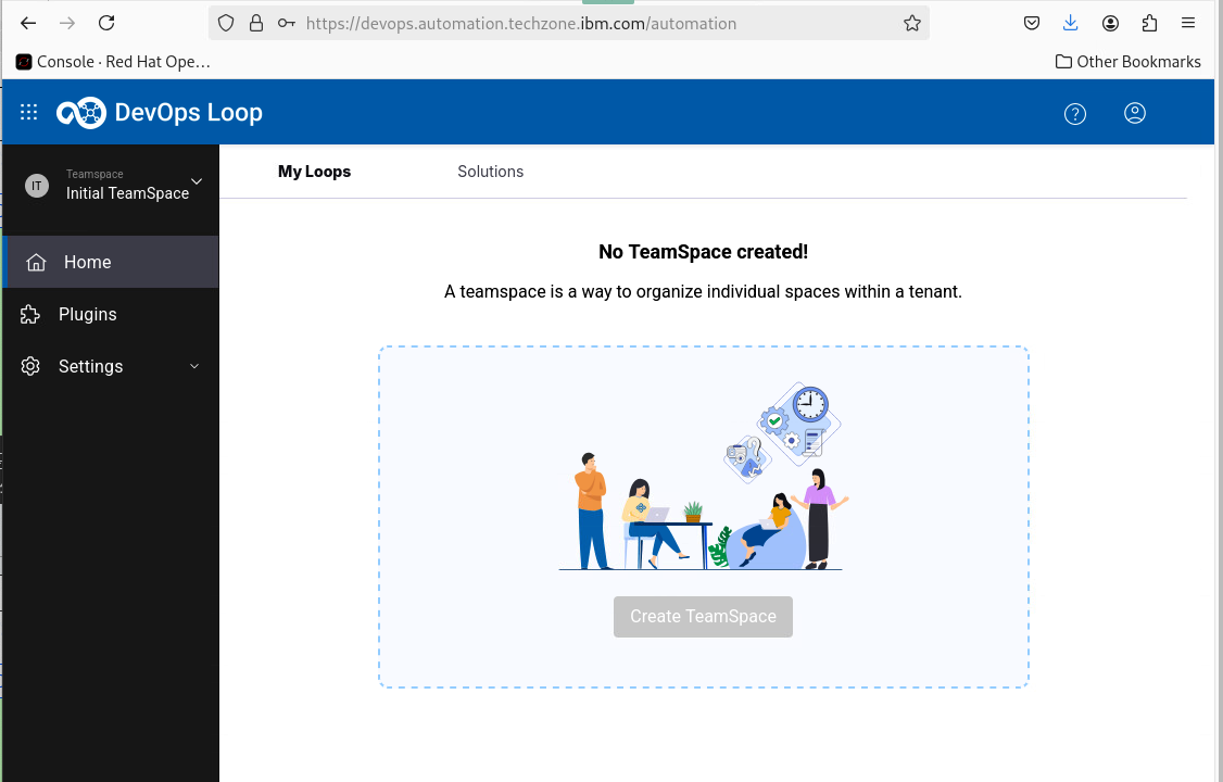No Teamspace available