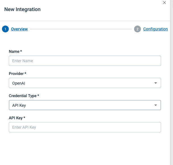 New Integration Dialog 1