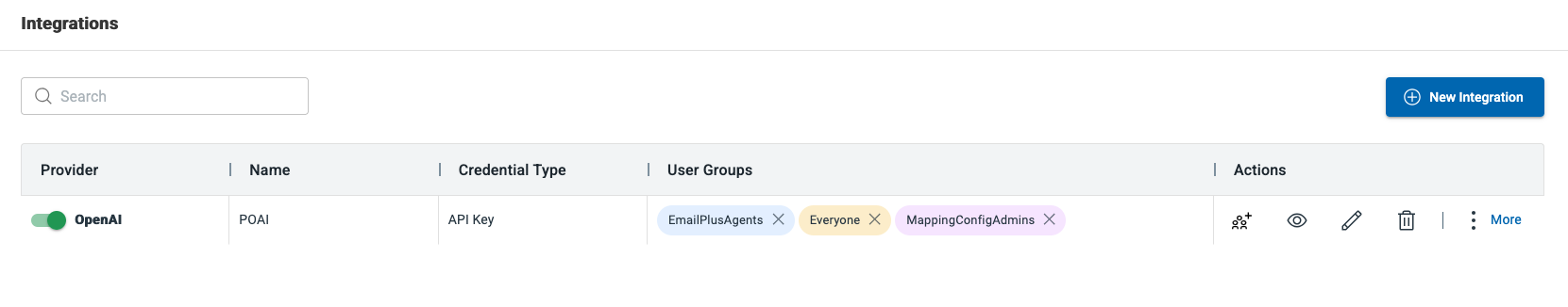 New Integration created