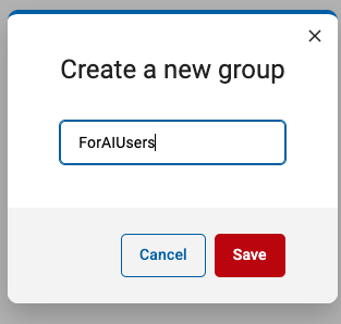 Enter a Name for new Group
