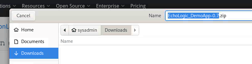 Into Downloads Folder
